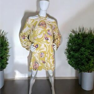 Free People Drift Away Tunic Chartreuse Dress (M)